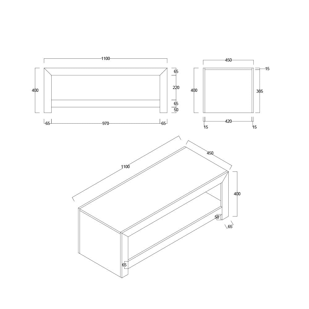 Dakota Mango Wood Open TV Unit