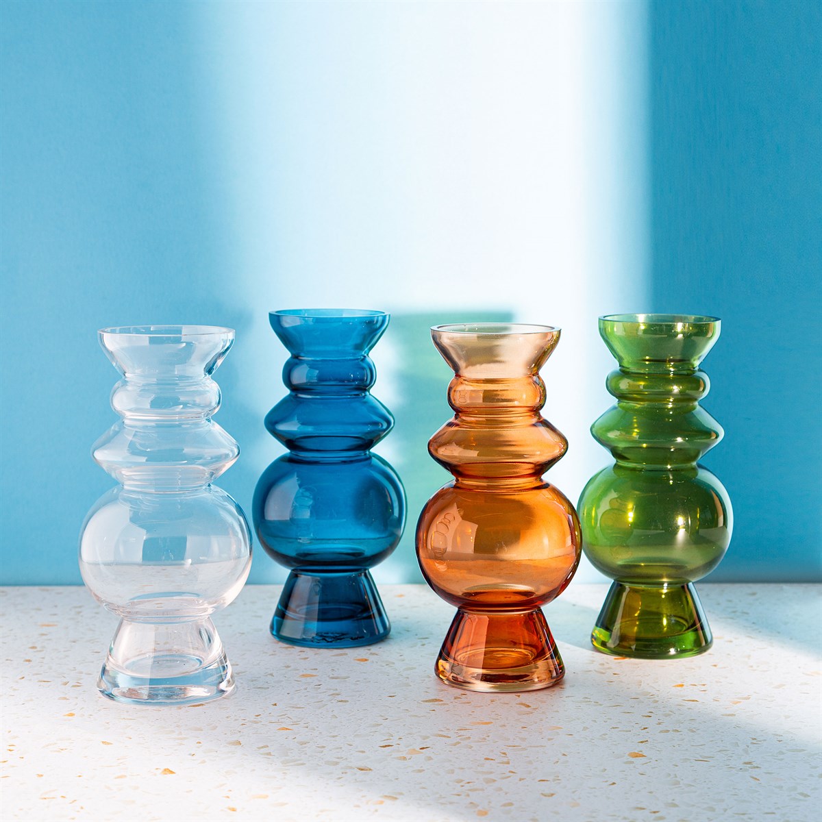 Selina Glass Vase in Blue