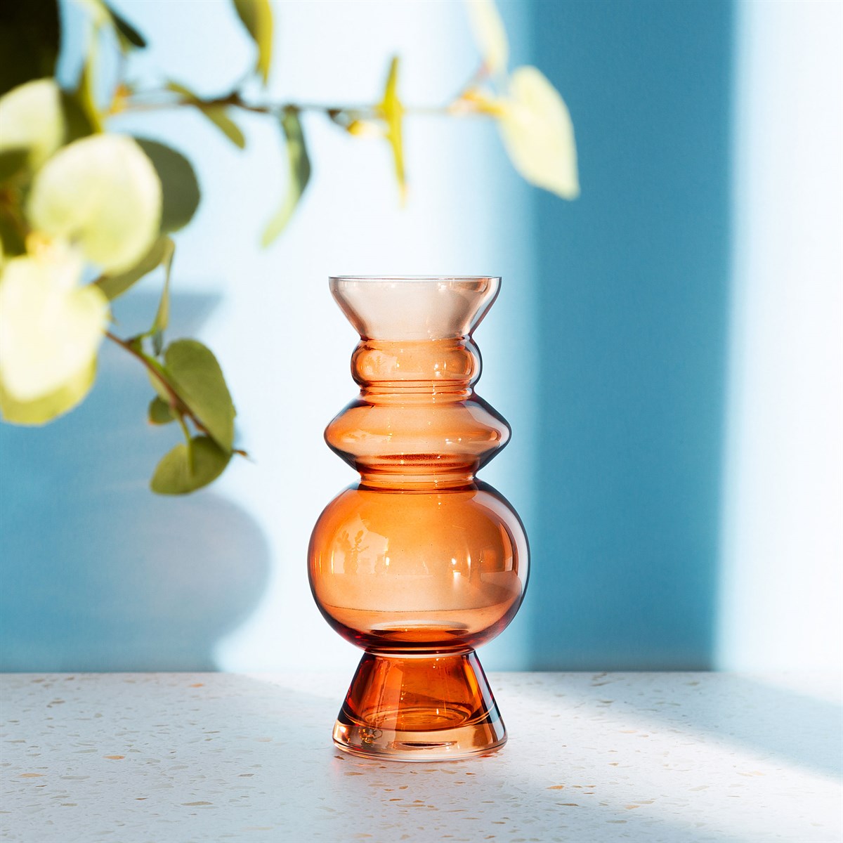Selina Glass Vase in Dark Amber