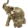 Gold Elephant and Calf 18cm Gold Figurine