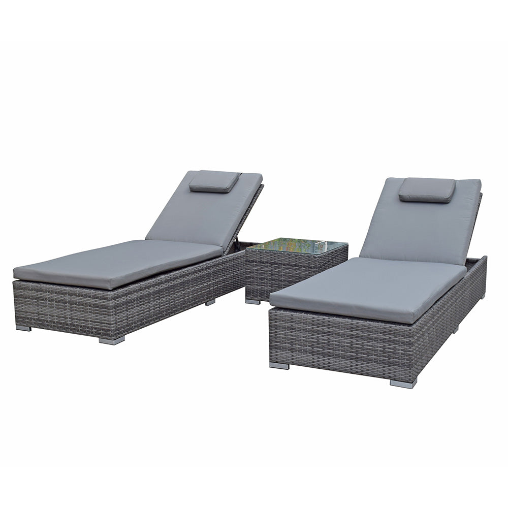 Jessica Pair of Sun Loungers in Grey