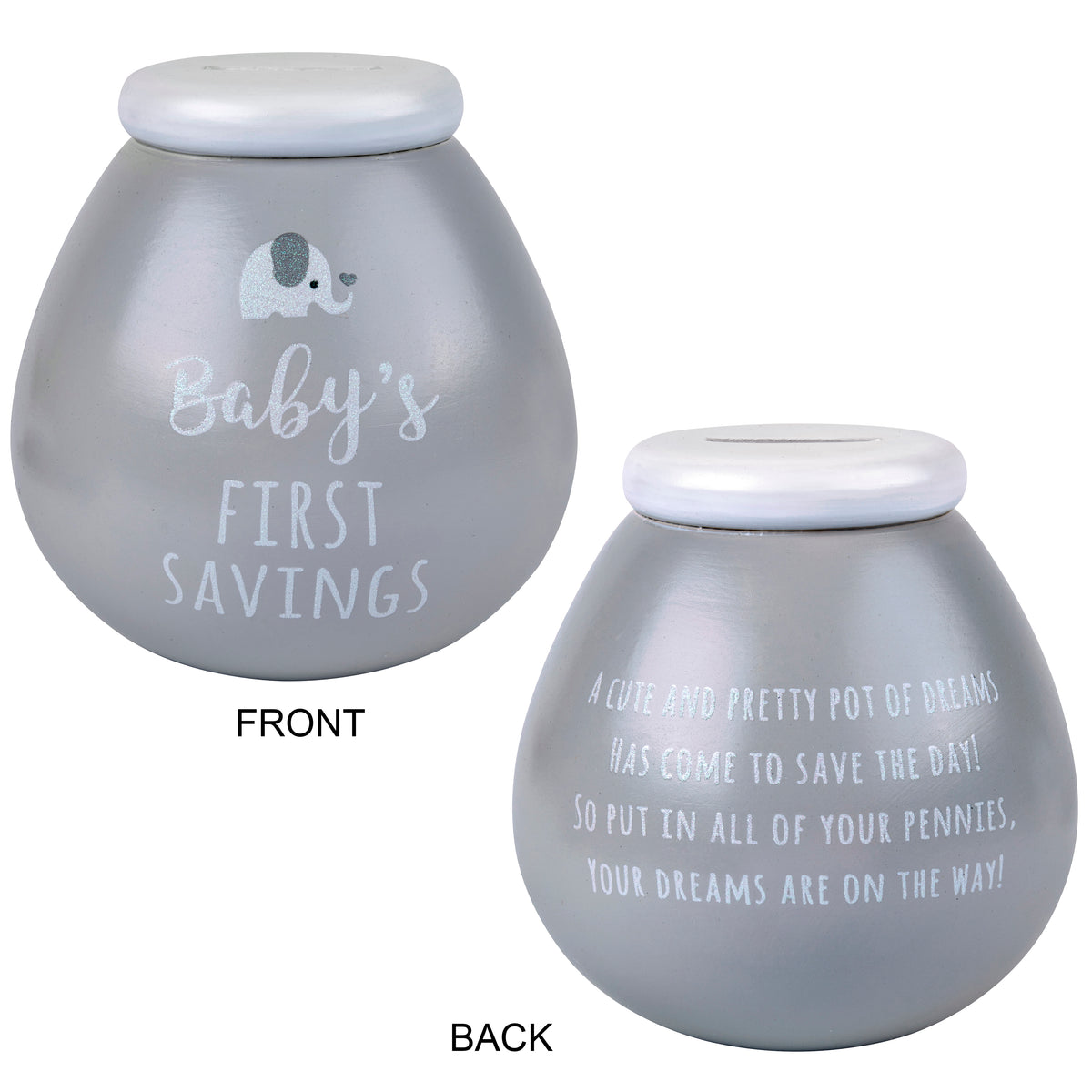 Baby&#39;s First Savings Silver Money Jar