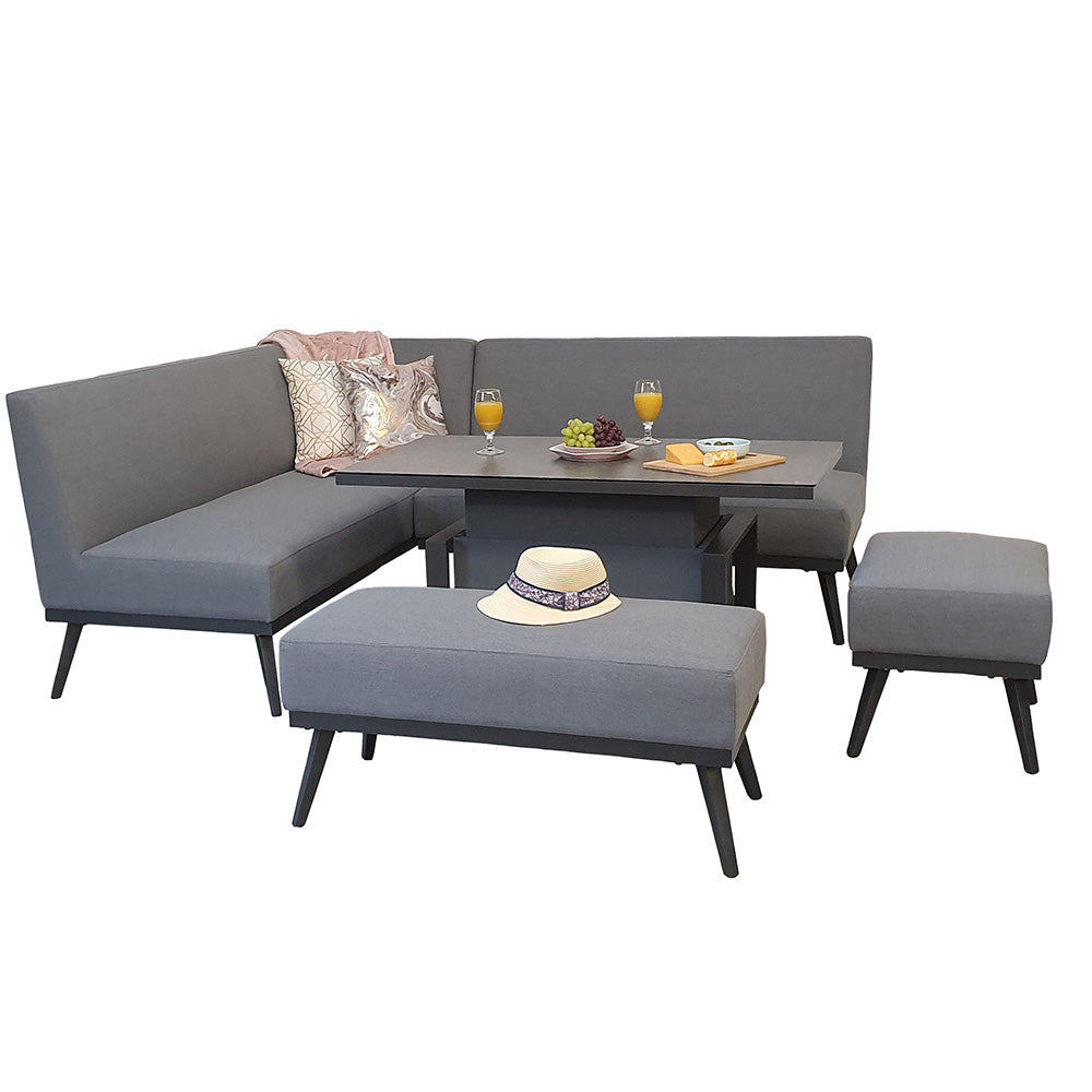 Kimmie Corner Sofa Dining Set with Adjustable Table