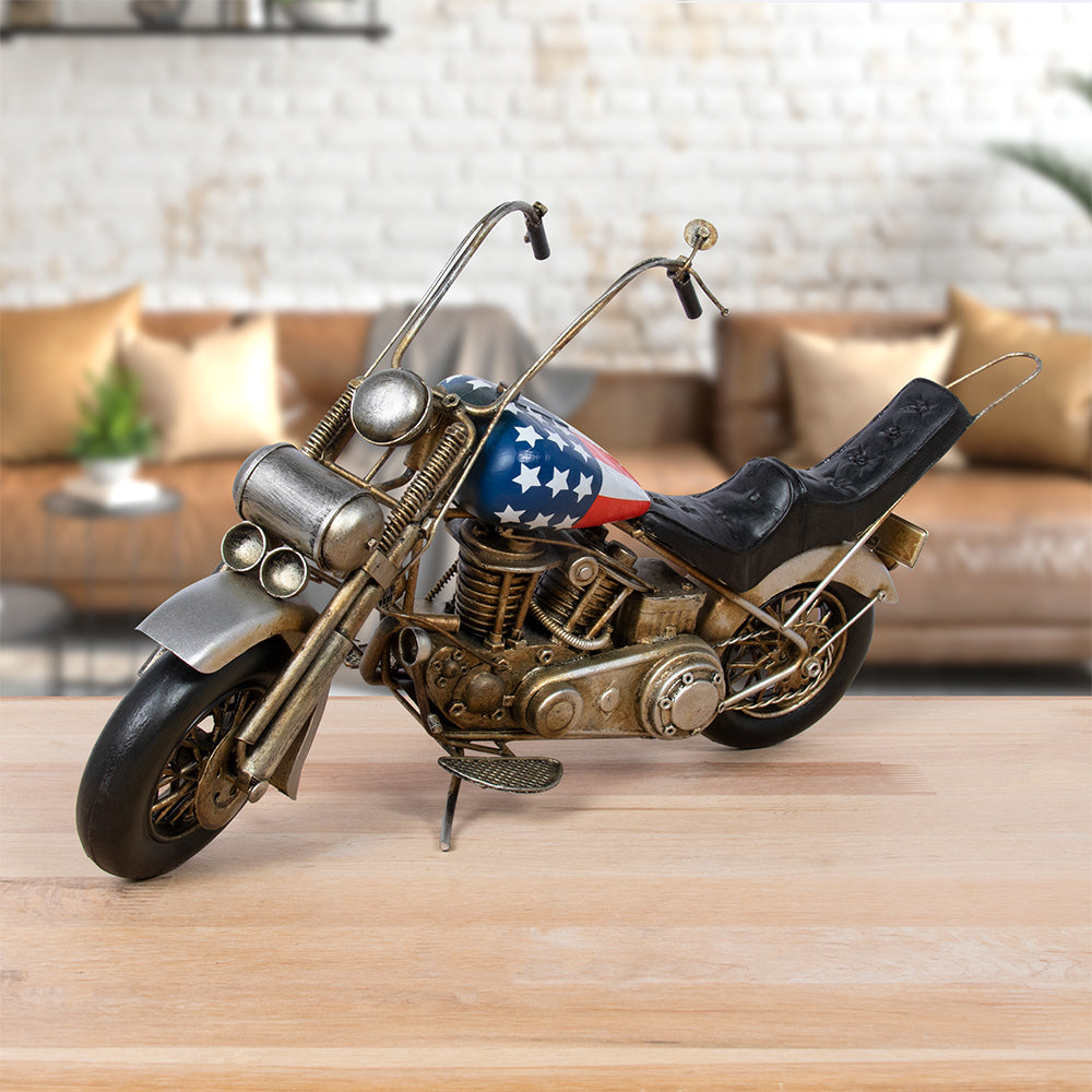 American Flag Vintage Motorcycle Ornament