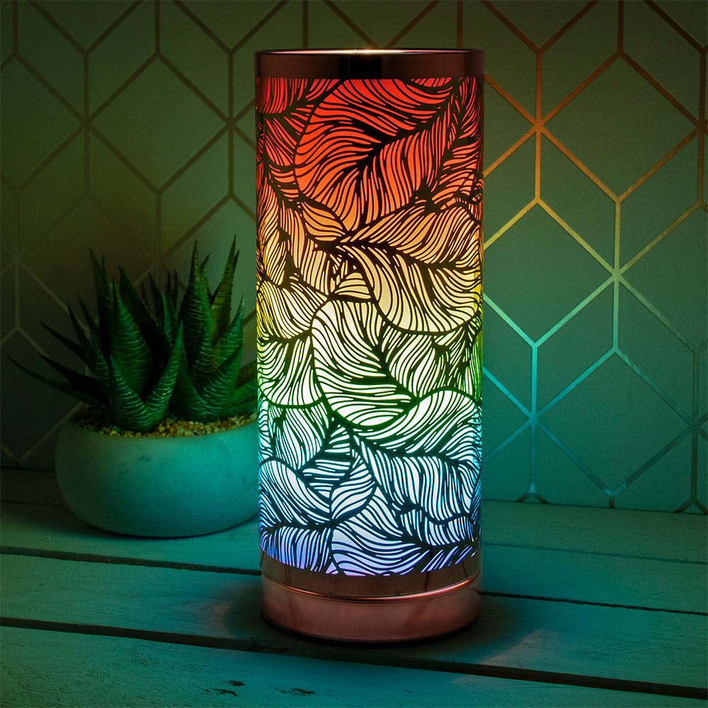 Desire Aroma Touch Lamp with Rainbow Leaf Design