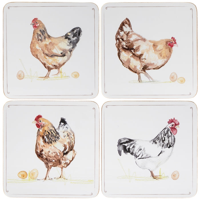 Chicken Set of 4 Coasters