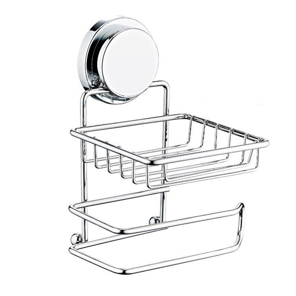 Non-Drill Toilet Roll Holder with Shelf