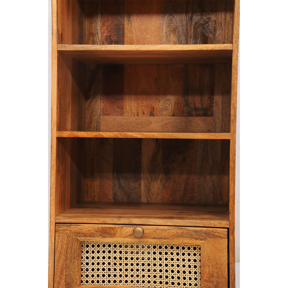 Rattan Brown Mango Wood Cabinet