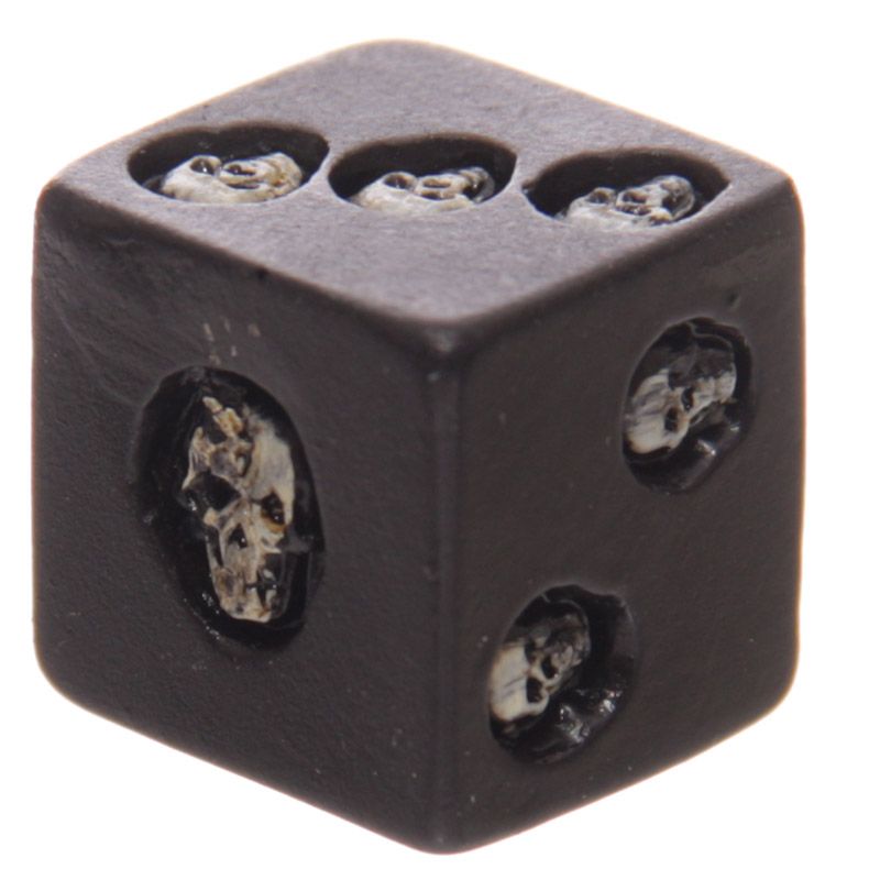 Black Skull Dice - Pack of 5 with box
