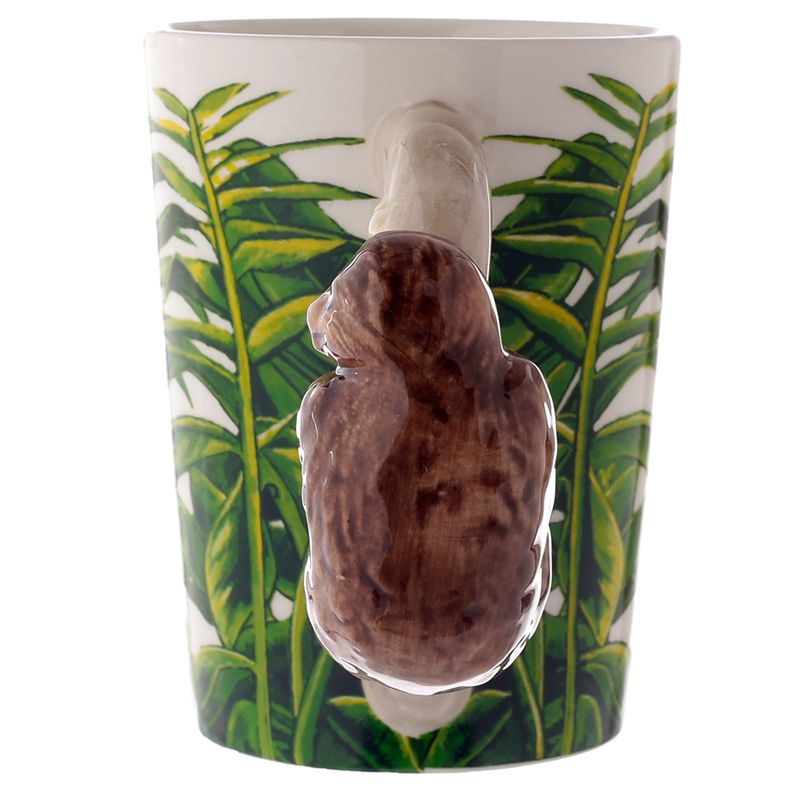 Jungle Explorer Sloth Ceramic Shaped Handle Mug Side
