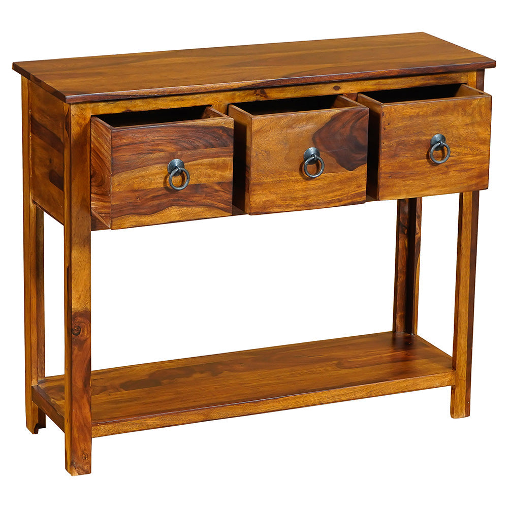 Klaasik Sheesham Wood Three Drawer Console Table