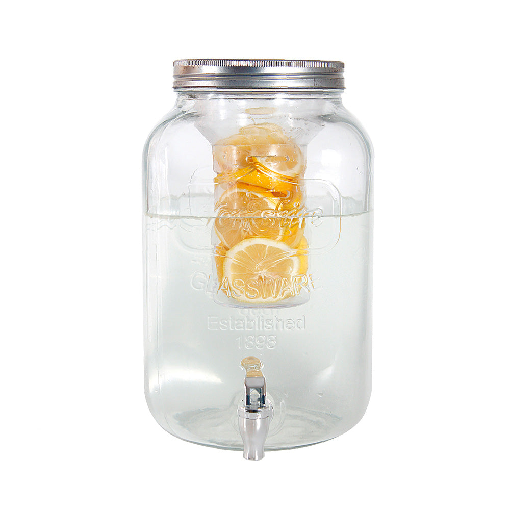 8 Litre Glass Beverage Dispenser with Infuser